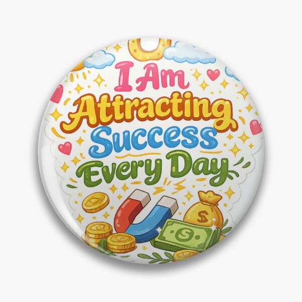 Item preview, I Am Attracting Success Every Day | Positive Affirmation PNG Sticker | Success Mindset & Manifestation Digital Download designed and sold by DigiAuraStudio.