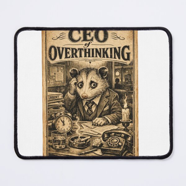 Item preview, CEO of Overthinking Opossum Retro Sketch Art designed and sold by Print Loft.