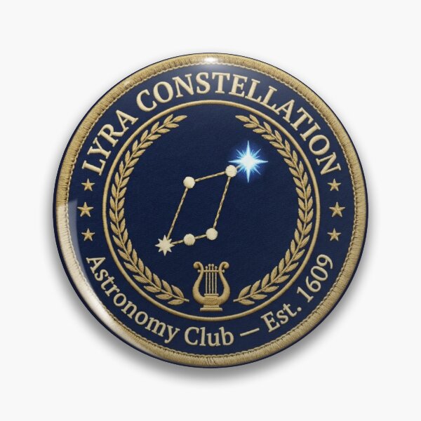 Item preview, Lyra Vega Constellation Vintage Astronomy Badge Patch designed and sold by CalmCapy Co.