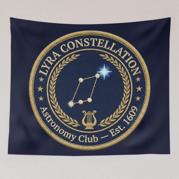 Item preview, Lyra Vega Constellation Vintage Astronomy Badge Patch designed and sold by CalmCapy Co.