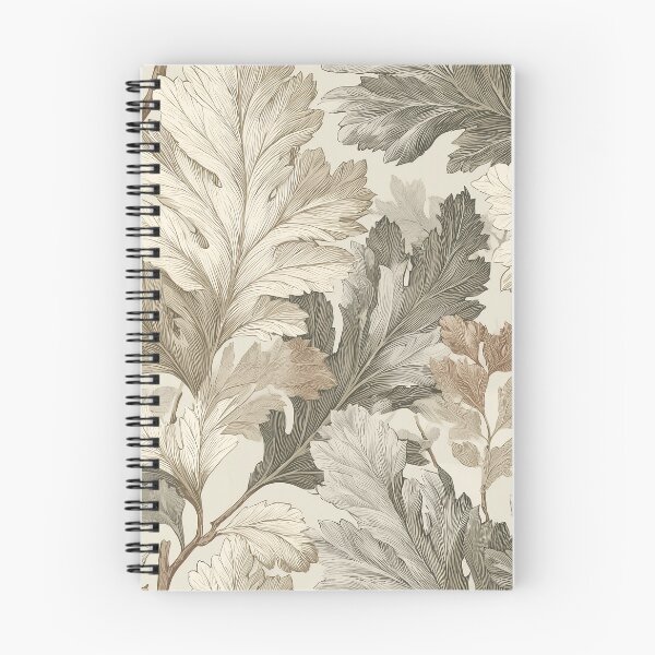 Item preview, Large Leaf Botanical Print – Gray and Ivory Acanthus – Arts and Crafts Art designed and sold by BestVarieties.