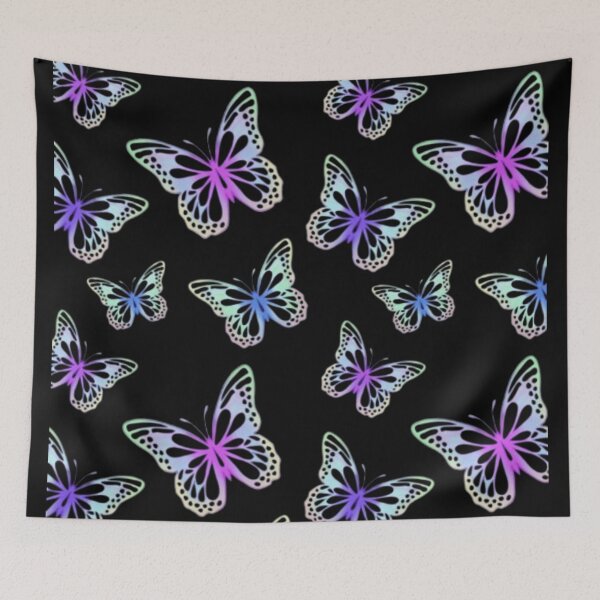 Item preview, Glowing Neon Butterflies Pattern | Modern Digital Art designed and sold by Rawafi Art Studio.