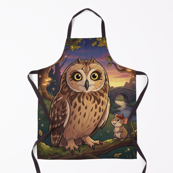 Item preview, Enchanted Forest Friends: Owl and Mouse Whimsical Illustration designed and sold by AirCrayons27.