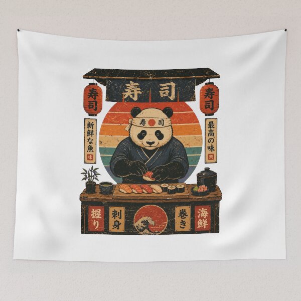 Item preview, Panda Sushi Chef designed and sold by Alpacatata.