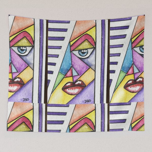 Item preview, Abstract face no3 watercolour designed and sold by jhojho.