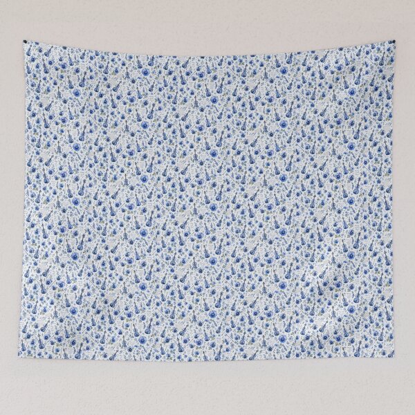Item preview,  Violin Garden blue Watercolor Pattern | Floral Music Art | Seamless Cottagecore Violin Design designed and sold by Hookesmode.