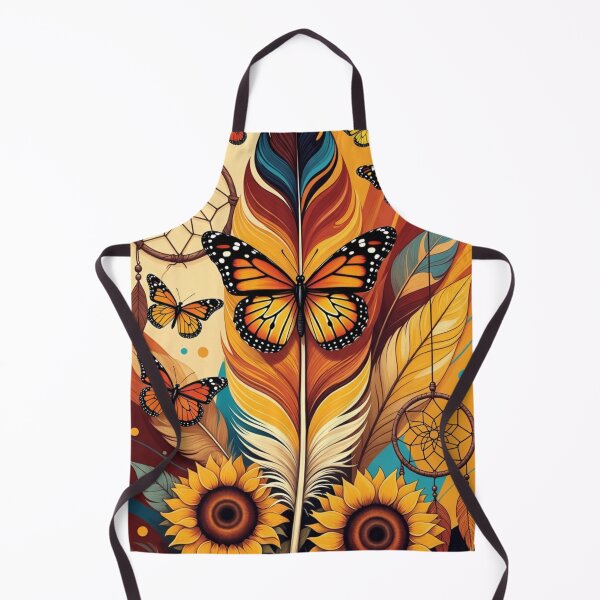 Item preview, Boho Monarch Butterfly Feather Art | Sunflower Dreamcatcher Illustration designed and sold by GalleryPeak.