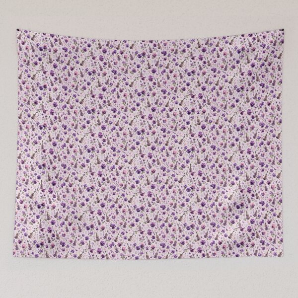 Item preview, Violin Garden purple Watercolor Pattern | Floral Music Art | Seamless Cottagecore Violin Design designed and sold by Hookesmode.