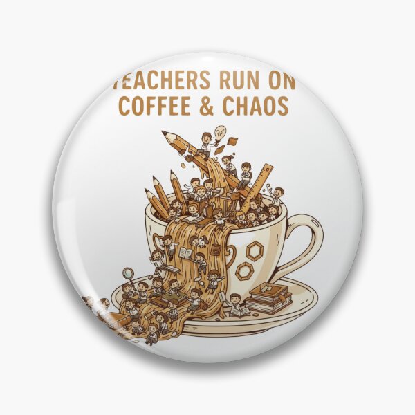 Item preview, Teachers Run on Coffee and Chaos whimsical funny teacher gift designed and sold by language-des.