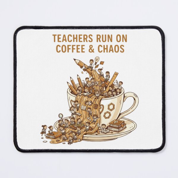 Item preview, Teachers Run on Coffee and Chaos whimsical funny teacher gift designed and sold by language-des.