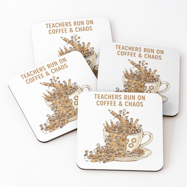 Item preview, Teachers Run on Coffee and Chaos whimsical funny teacher gift designed and sold by language-des.