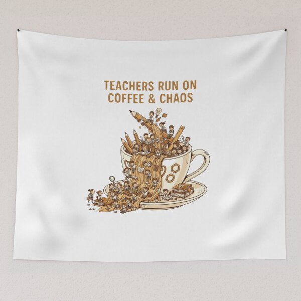 Item preview, Teachers Run on Coffee and Chaos whimsical funny teacher gift designed and sold by language-des.
