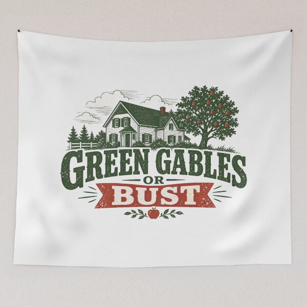 Item preview, Green Gables Or Bust Anne of Green Gables Vintage House Art designed and sold by Fenay Designs.