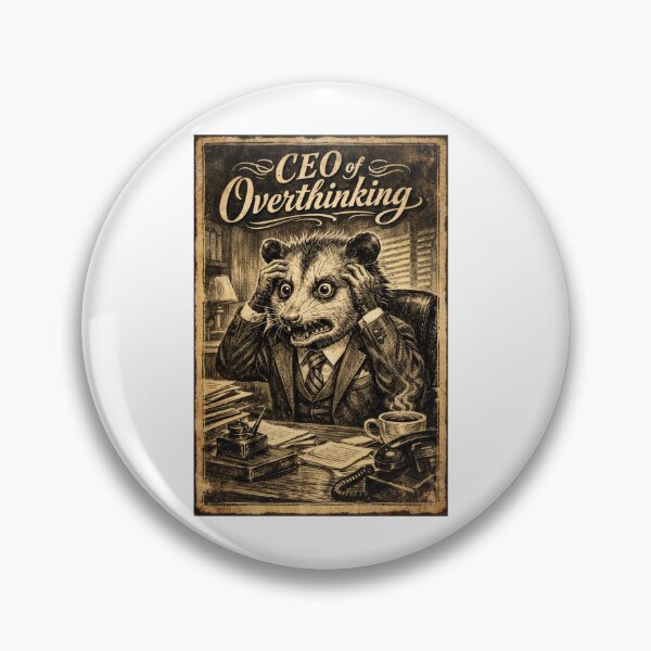 Item preview, CEO of Overthinking Opossum Noir Poster Style designed and sold by Print Loft.