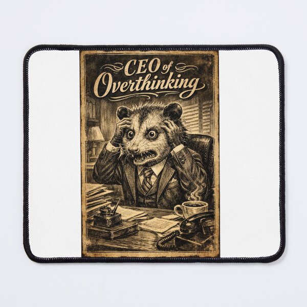 Item preview, CEO of Overthinking Opossum Noir Poster Style designed and sold by Print Loft.