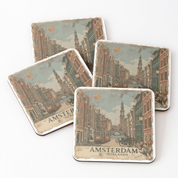 Item preview, Amsterdam Vintage Travel Sticker - Retro Netherlands Art designed and sold by CharaFei.Art.