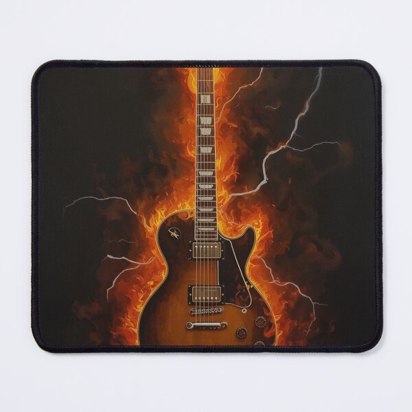 Item preview, Electric Guitar On Fire Epic Rock Music Dark Art T-Shirt designed and sold by SunnyDesign82.