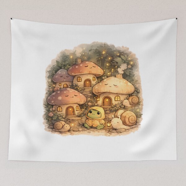 Item preview, Kawaii Mushroom Village designed and sold by PatiImagination.