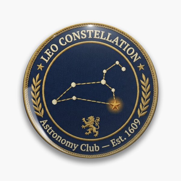 Item preview, Leo Constellation Vintage Astronomy Badge Patch designed and sold by CalmCapy Co.