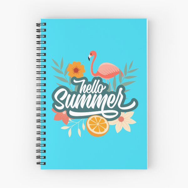 Item preview, Hello Summer Pink Flamingo Tropical Flowers Orange Slice designed and sold by SolutionsArt.