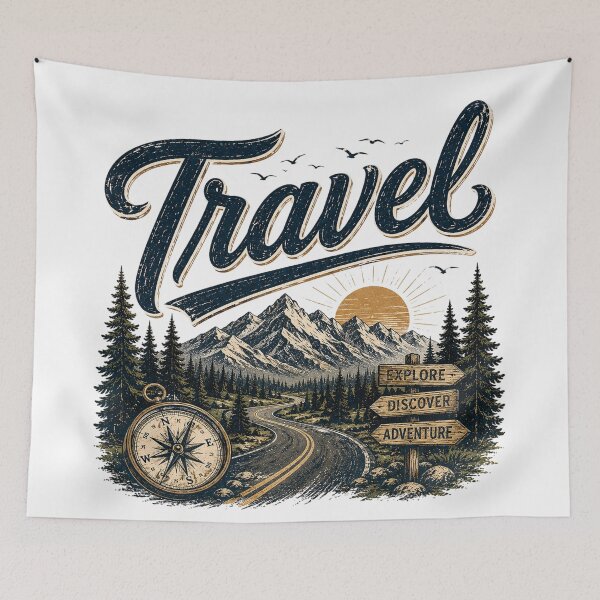 Item preview, Travel adventure emblem with compass designed and sold by Side Quest Co..