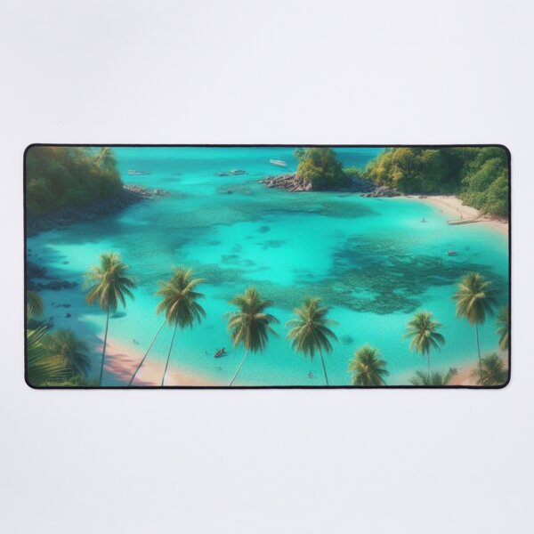 Item preview, Tropical Paradise Turquoise Beach Island AI Art Wall Decor designed and sold by IRON SIREN.