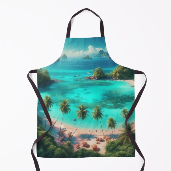 Item preview, Tropical Paradise Turquoise Beach Island AI Art Wall Decor designed and sold by IRON SIREN.