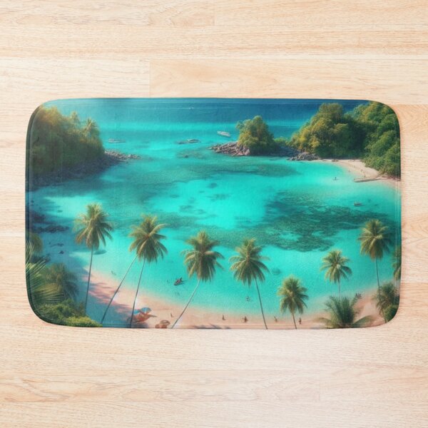 Item preview, Tropical Paradise Turquoise Beach Island AI Art Wall Decor designed and sold by IRON SIREN.