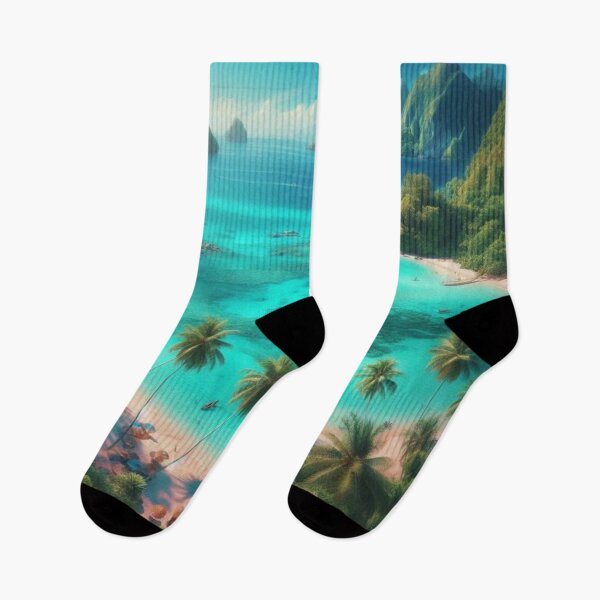 Item preview, Tropical Paradise Turquoise Beach Island AI Art Wall Decor designed and sold by IRON SIREN.