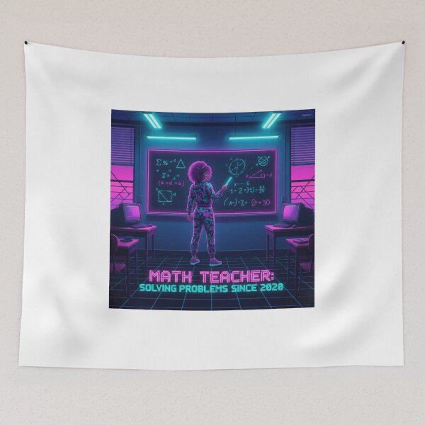 Item preview, Math Teacher Solving Problems retro 80s synthwave teacher gift designed and sold by language-des.