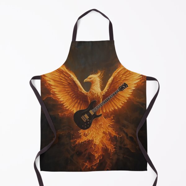 Item preview, Phoenix Rising Flames Electric Guitar Dark Rock Art T-Shirt designed and sold by SunnyDesign82.