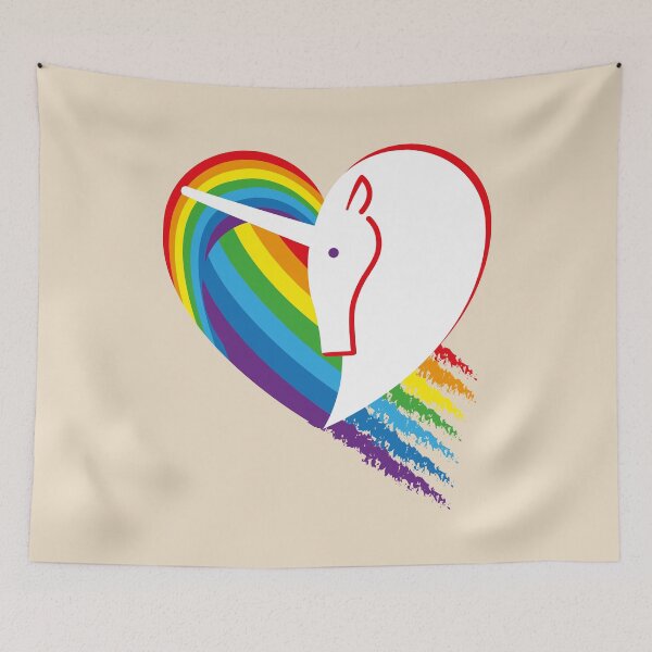 Item preview, Heart logo rainbow unicorn designed and sold by Konopikyu.