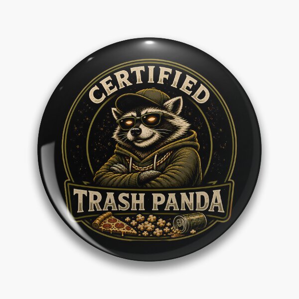 Item preview, Certified Trash Panda Vintage Raccoon Mascot Graphic T-Shirt designed and sold by clockedoutwearshop.