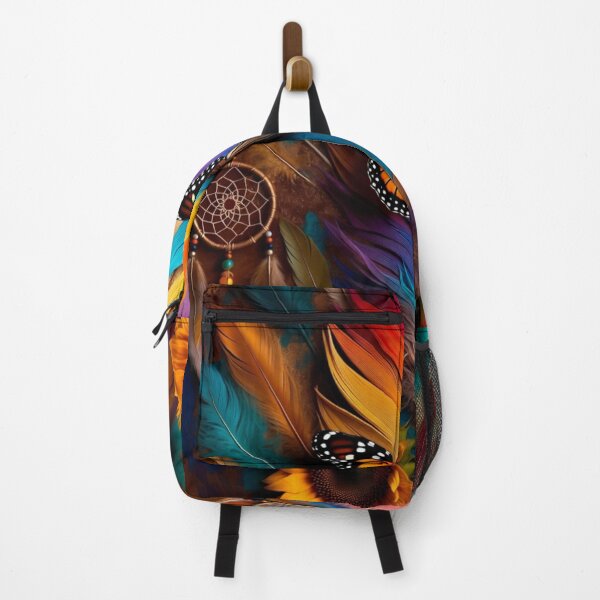 Item preview, Rainbow Feather Monarch Butterfly Art | Boho Dreamcatcher Sunflower Design designed and sold by GalleryPeak.