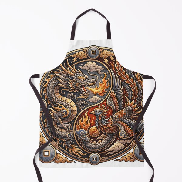 Item preview, Majestic Dragon and Phoenix Yin Yang Gold Emblem designed and sold by Munib320.