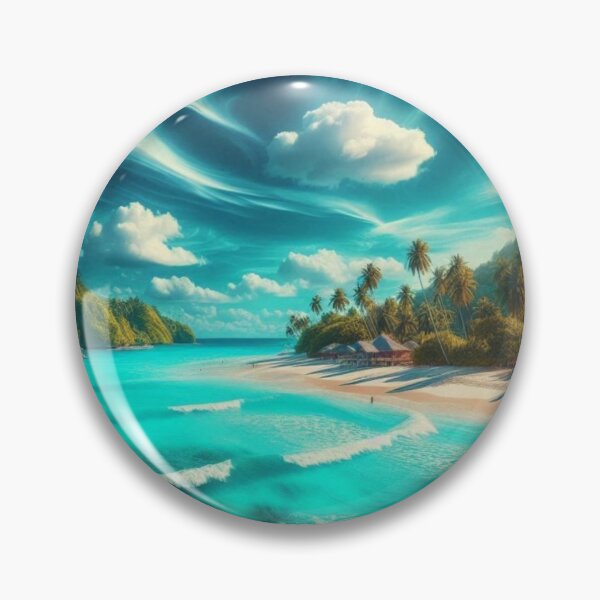 Item preview, Hidden Cove Aerial View Turquoise Ocean AI Art Canvas Print designed and sold by IRON SIREN.