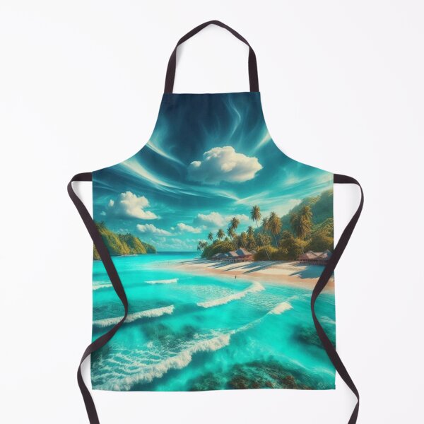 Item preview, Hidden Cove Aerial View Turquoise Ocean AI Art Canvas Print designed and sold by IRON SIREN.