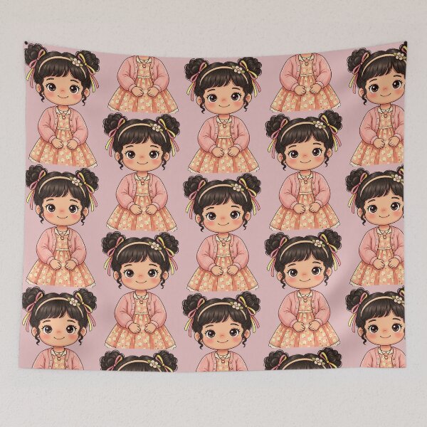 Item preview, Cute Kawaii Little Girl with Floral Dress | Transparent PNG Clipart designed and sold by arifali786.