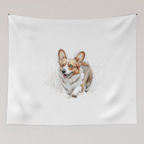 Item preview, Pembroke Welsh Corgi Doggie Illustration designed and sold by Roxane Bay.