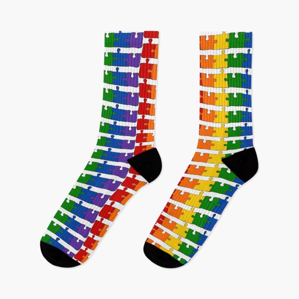 Item preview, Rainbow Puzzle Pieces Pride Flag designed and sold by HarveyHandcraftsandDesigns.