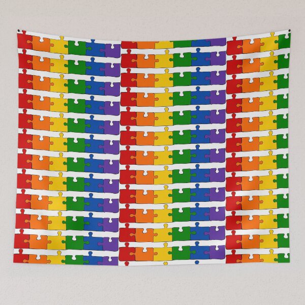 Item preview, Rainbow Puzzle Pieces Pride Flag designed and sold by HarveyHandcraftsandDesigns.
