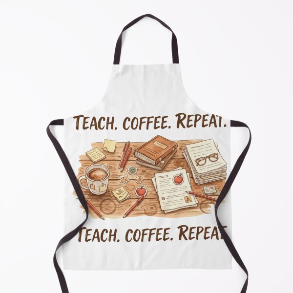 Item preview, Teach Coffee Repeat watercolor messy desk teacher gift designed and sold by language-des.