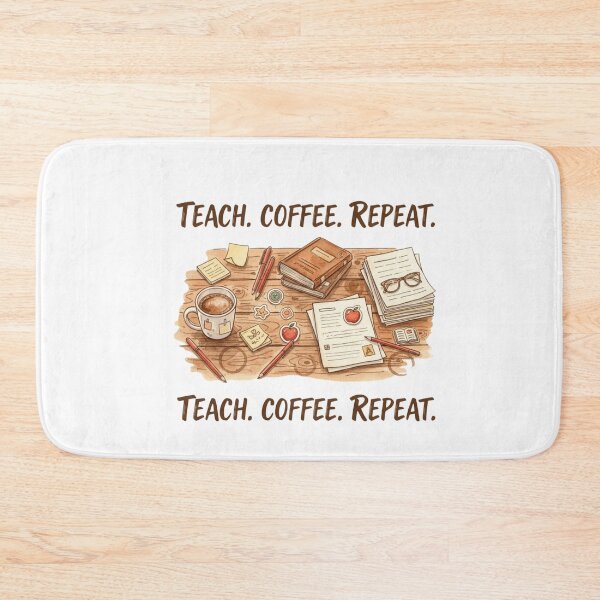 Item preview, Teach Coffee Repeat watercolor messy desk teacher gift designed and sold by language-des.