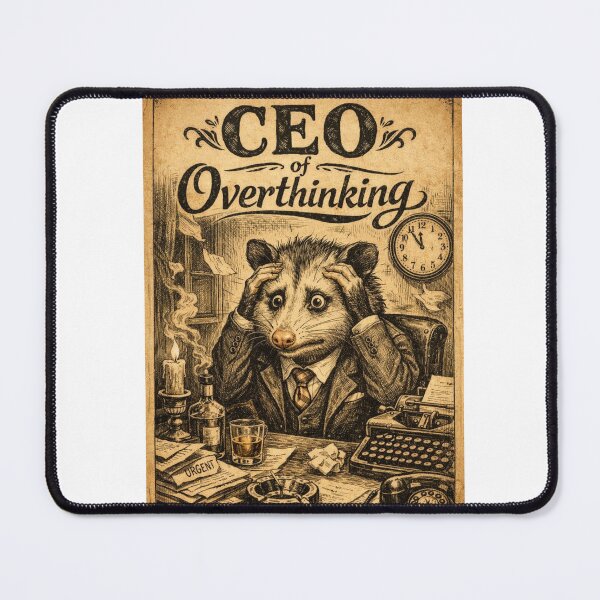 Item preview, CEO of Overthinking Opossum Dark Academia Art designed and sold by Print Loft.