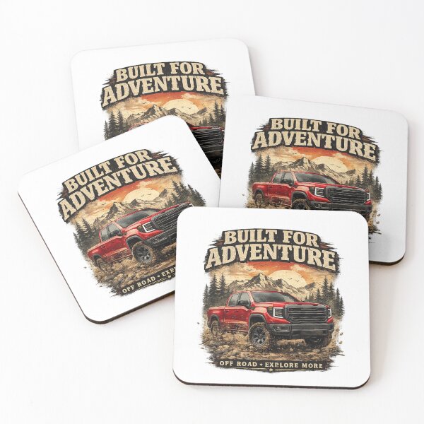 Item preview, Built For Adventure Red Pickup Truck designed and sold by MCNovaStudio.