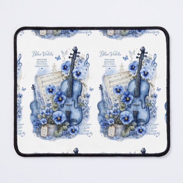 Item preview, Vintage Violin blue Botanical Artwork | Watercolor Music Decor | Romantic Floral Instrument Print designed and sold by Hookesmode.