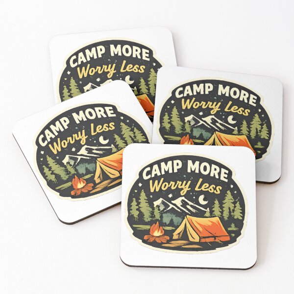 Item preview, Camp More Worry Less – Vintage Camping Adventure Design designed and sold by vansaidshop ⭐⭐⭐⭐⭐.