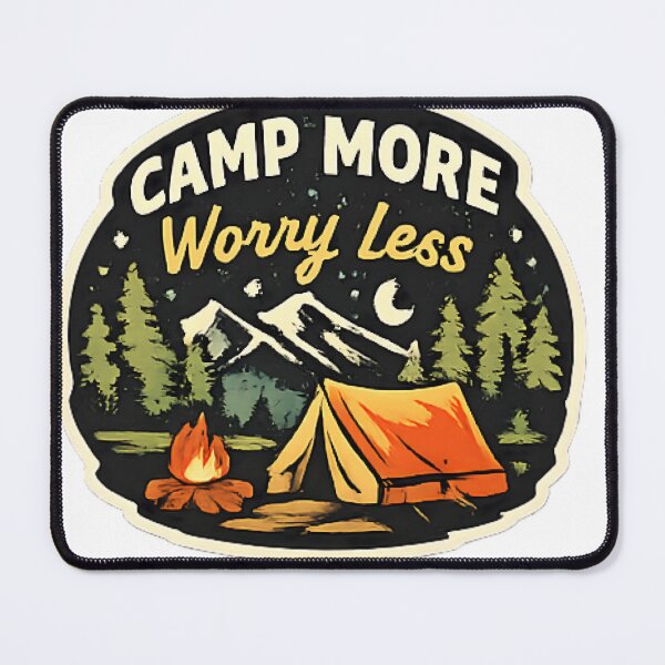 Item preview, Camp More Worry Less – Vintage Camping Adventure Design designed and sold by vansaidshop ⭐⭐⭐⭐⭐.