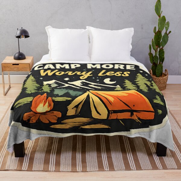 Item preview, Camp More Worry Less – Vintage Camping Adventure Design designed and sold by vansaidshop ⭐⭐⭐⭐⭐.