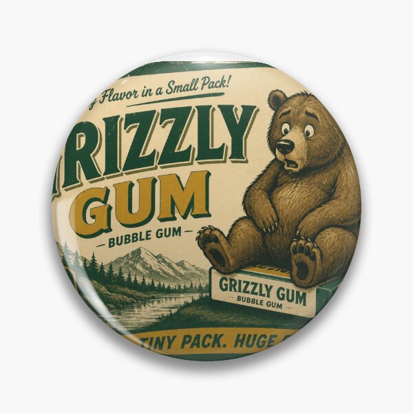 Item preview, Grizzly Gum Bubble Gum Vintage Candy Wrapper Retro Advertisement designed and sold by Region.